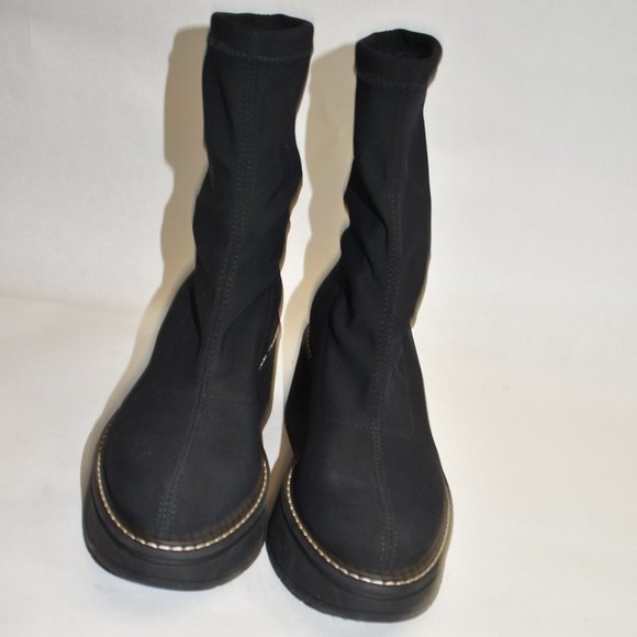LA CANADIENNE GEORGINA Stretch Fabric Wedge Platform Bootie Size 6 M - Picture 11 of 11